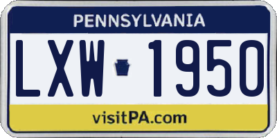 PA license plate LXW1950