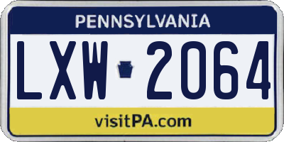 PA license plate LXW2064