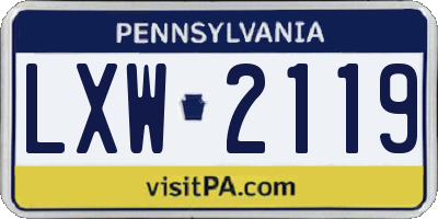 PA license plate LXW2119