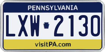 PA license plate LXW2130