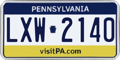 PA license plate LXW2140