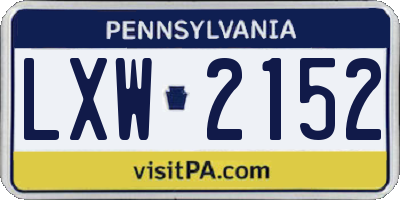 PA license plate LXW2152