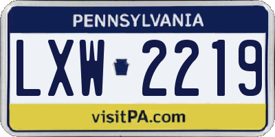 PA license plate LXW2219