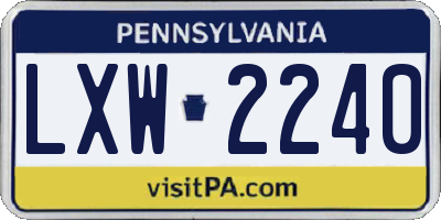PA license plate LXW2240