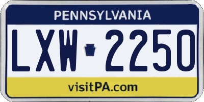 PA license plate LXW2250