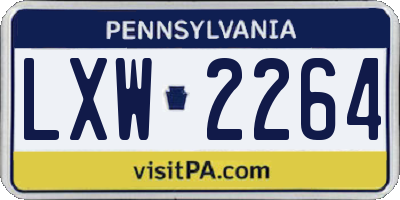 PA license plate LXW2264