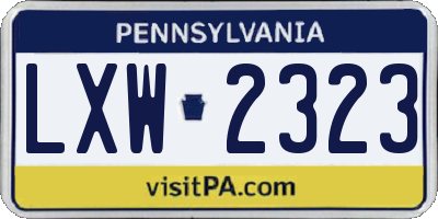 PA license plate LXW2323