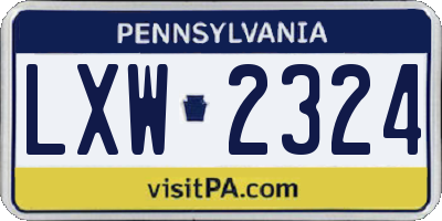 PA license plate LXW2324