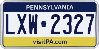 PA license plate LXW2327