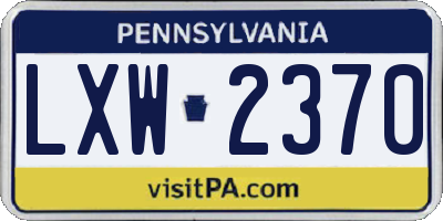 PA license plate LXW2370