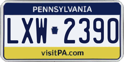 PA license plate LXW2390