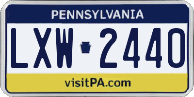PA license plate LXW2440