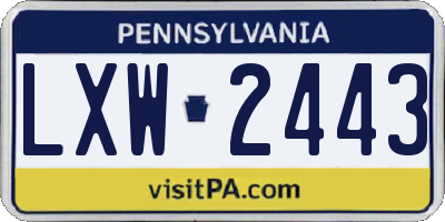 PA license plate LXW2443