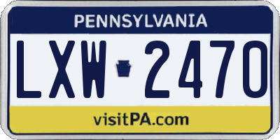 PA license plate LXW2470