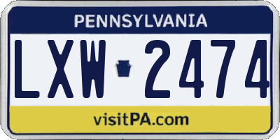 PA license plate LXW2474