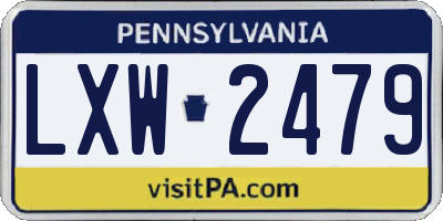 PA license plate LXW2479