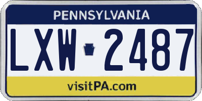 PA license plate LXW2487