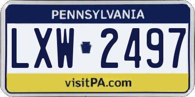 PA license plate LXW2497