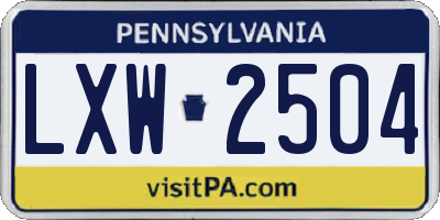 PA license plate LXW2504