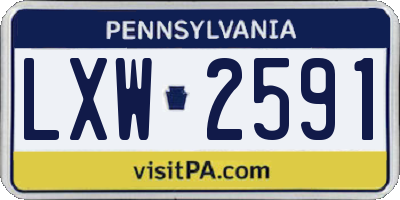 PA license plate LXW2591