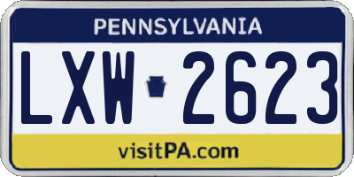 PA license plate LXW2623