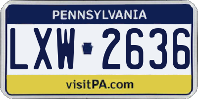 PA license plate LXW2636