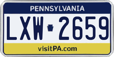 PA license plate LXW2659