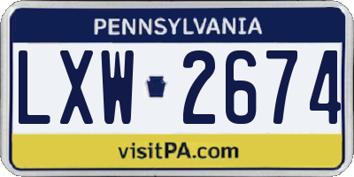 PA license plate LXW2674