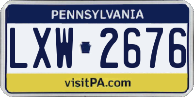 PA license plate LXW2676