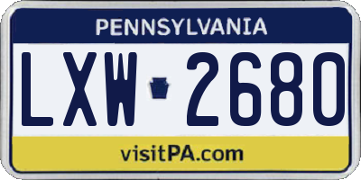 PA license plate LXW2680