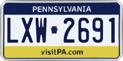 PA license plate LXW2691