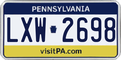 PA license plate LXW2698