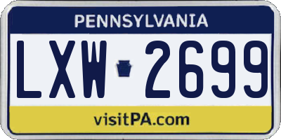 PA license plate LXW2699