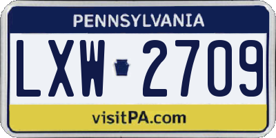 PA license plate LXW2709