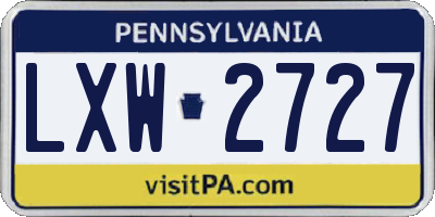 PA license plate LXW2727