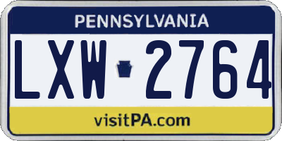 PA license plate LXW2764