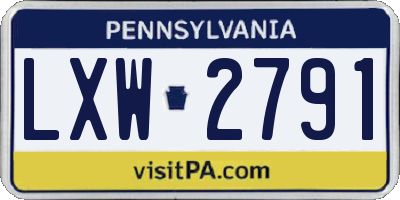 PA license plate LXW2791