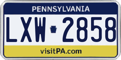 PA license plate LXW2858