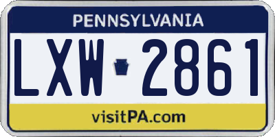 PA license plate LXW2861
