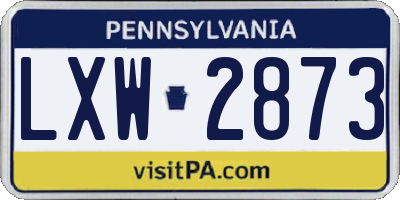 PA license plate LXW2873