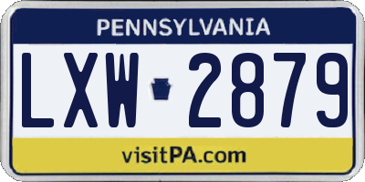 PA license plate LXW2879