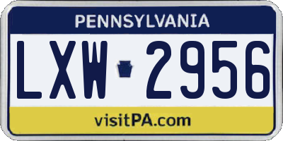 PA license plate LXW2956