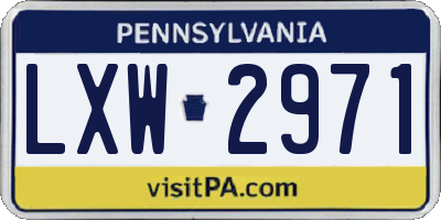 PA license plate LXW2971