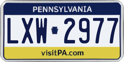 PA license plate LXW2977