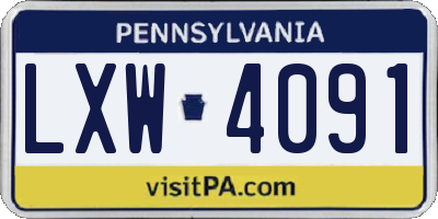 PA license plate LXW4091