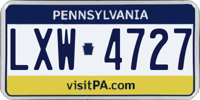 PA license plate LXW4727