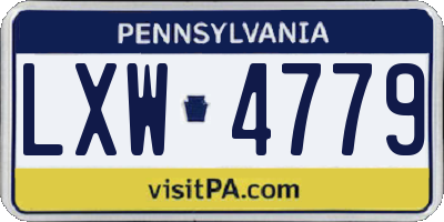 PA license plate LXW4779
