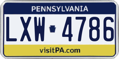 PA license plate LXW4786