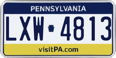 PA license plate LXW4813