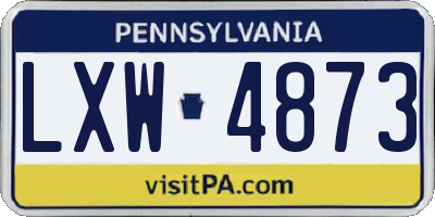 PA license plate LXW4873